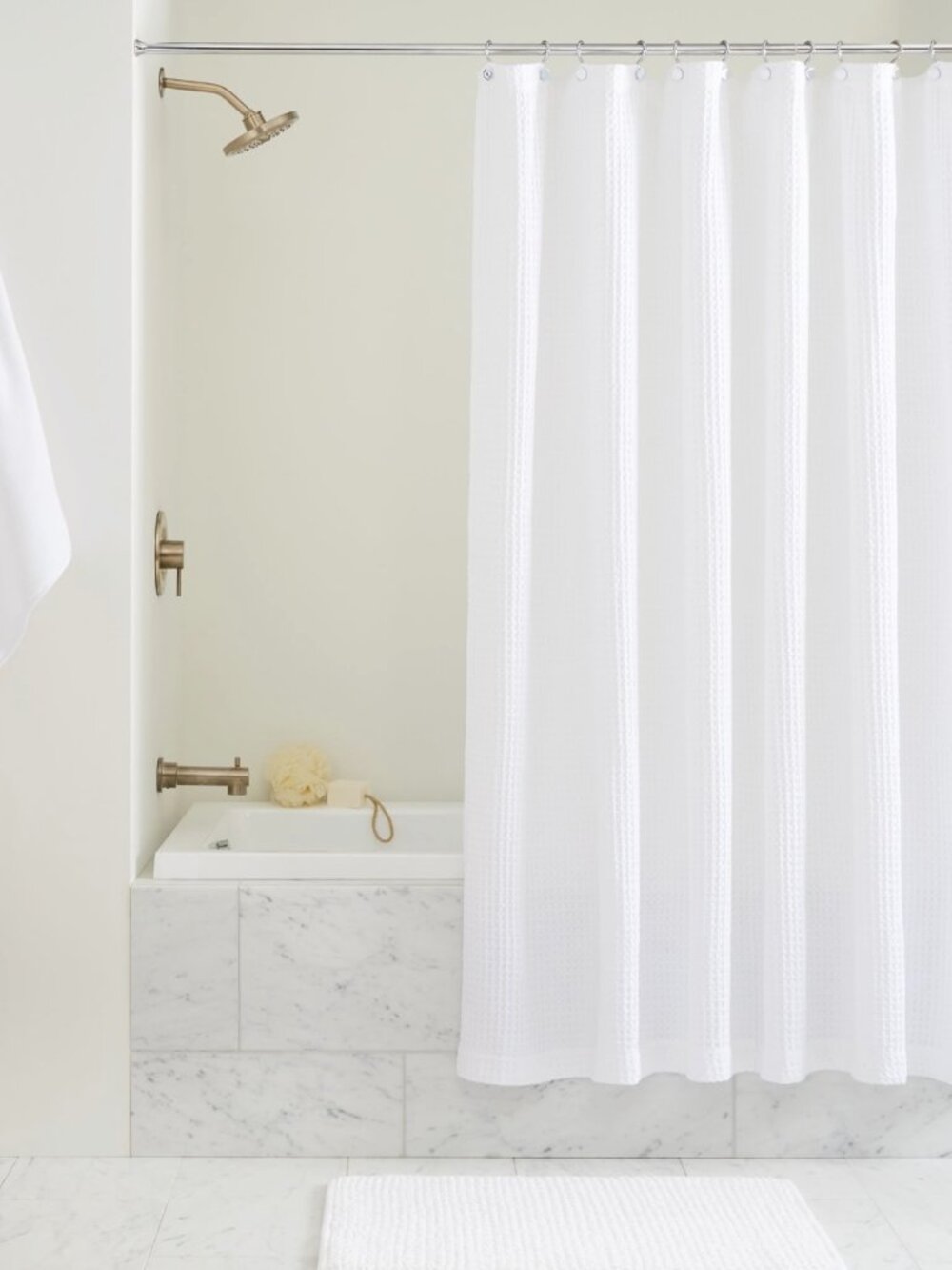 West Elm Waffle Shower Curtain - Extra Large 72” x 84” - White